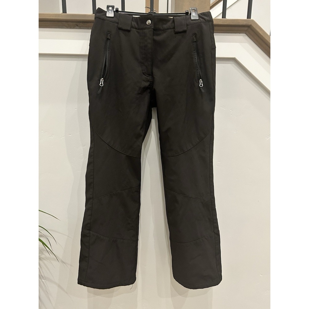 Vertical 9 Snow Pants Womens Large Black Fleece Lined Ski Snowboard Zip Pockets